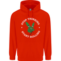 Rolling Funny Bong Weed Cannabis Drugs Mens 80% Cotton Hoodie Bright Red