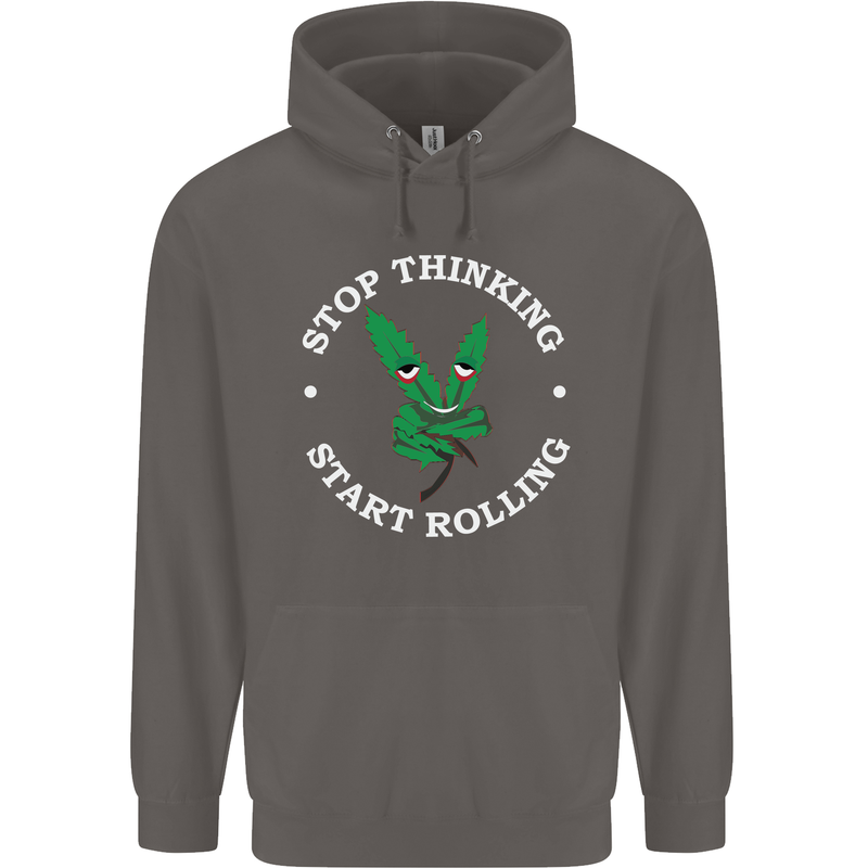 Rolling Funny Bong Weed Cannabis Drugs Mens 80% Cotton Hoodie Charcoal