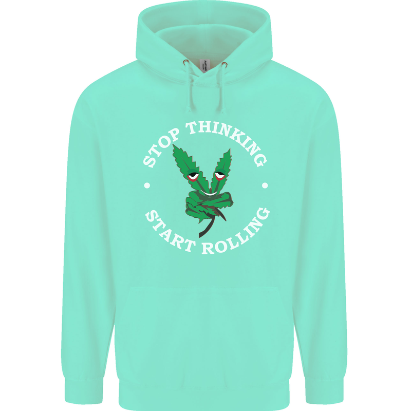 Rolling Funny Bong Weed Cannabis Drugs Mens 80% Cotton Hoodie Peppermint