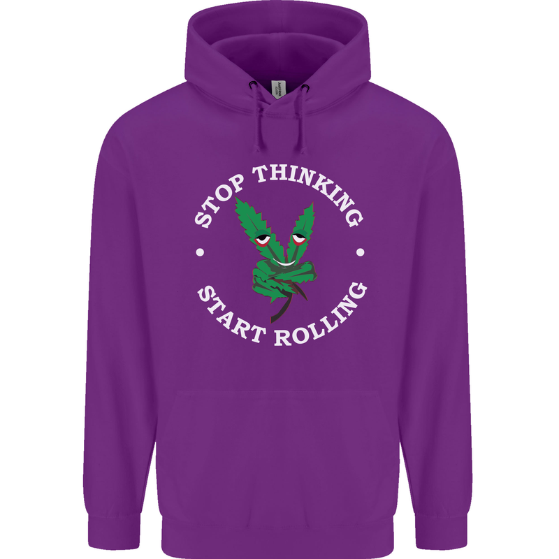 Rolling Funny Bong Weed Cannabis Drugs Mens 80% Cotton Hoodie Purple