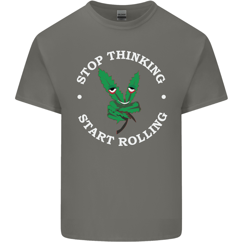 Rolling Funny Bong Weed Cannabis Drugs Mens Cotton T-Shirt Tee Top Charcoal