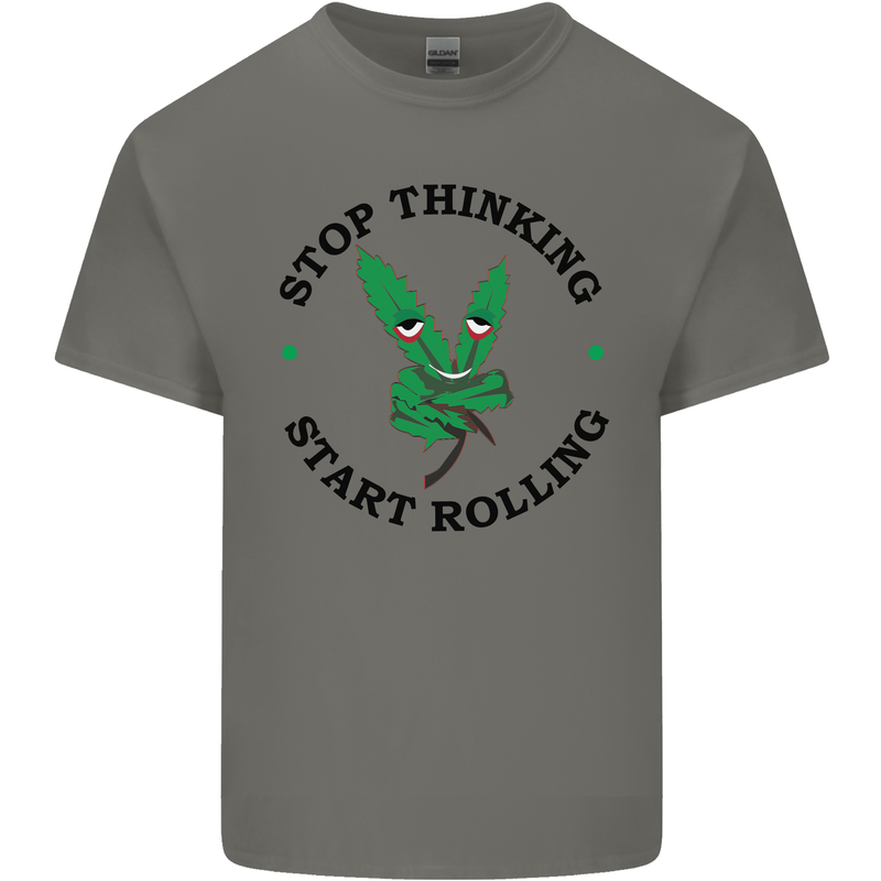 Rolling Funny Bong Weed Cannabis Drugs Mens Cotton T-Shirt Tee Top Charcoal