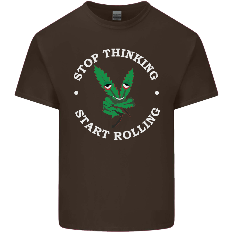 Rolling Funny Bong Weed Cannabis Drugs Mens Cotton T-Shirt Tee Top Dark Chocolate