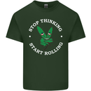 Rolling Funny Bong Weed Cannabis Drugs Mens Cotton T-Shirt Tee Top Forest Green