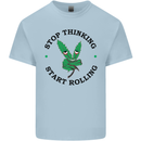 Rolling Funny Bong Weed Cannabis Drugs Mens Cotton T-Shirt Tee Top Light Blue