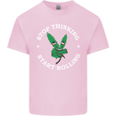 Rolling Funny Bong Weed Cannabis Drugs Mens Cotton T-Shirt Tee Top Light Pink