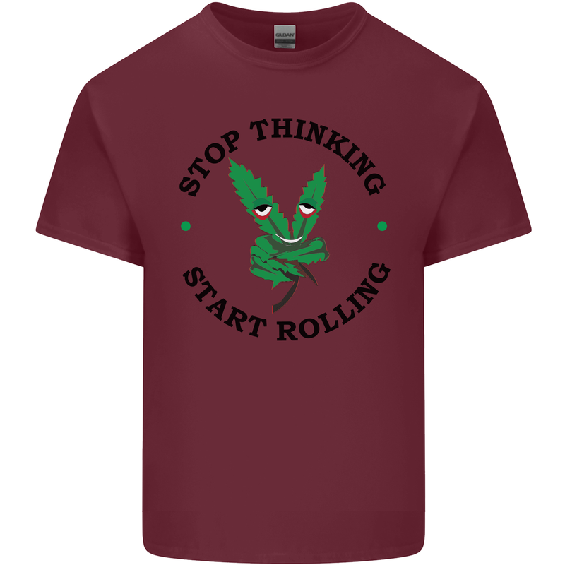 Rolling Funny Bong Weed Cannabis Drugs Mens Cotton T-Shirt Tee Top Maroon