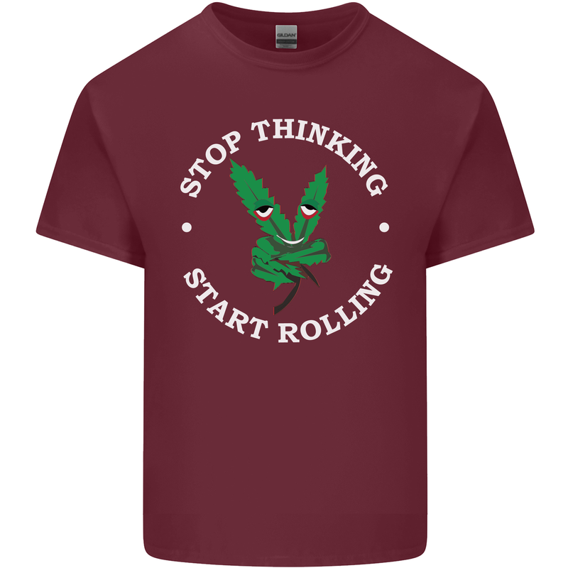 Rolling Funny Bong Weed Cannabis Drugs Mens Cotton T-Shirt Tee Top Maroon