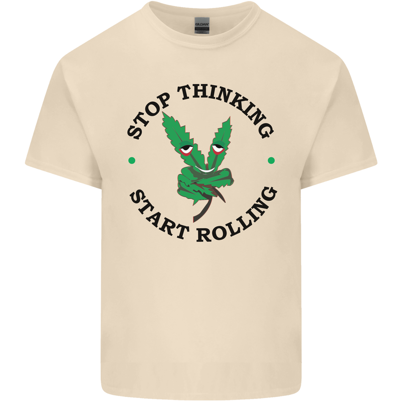 Rolling Funny Bong Weed Cannabis Drugs Mens Cotton T-Shirt Tee Top Natural