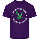 Rolling Funny Bong Weed Cannabis Drugs Mens Cotton T-Shirt Tee Top Purple