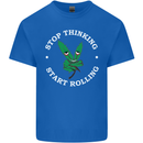 Rolling Funny Bong Weed Cannabis Drugs Mens Cotton T-Shirt Tee Top Royal Blue