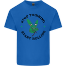 Rolling Funny Bong Weed Cannabis Drugs Mens Cotton T-Shirt Tee Top Royal Blue