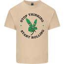 Rolling Funny Bong Weed Cannabis Drugs Mens Cotton T-Shirt Tee Top Sand