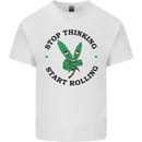 Rolling Funny Bong Weed Cannabis Drugs Mens Cotton T-Shirt Tee Top White
