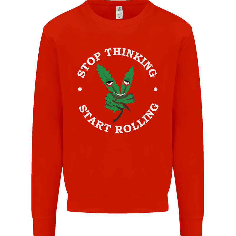 Rolling Funny Bong Weed Cannabis Drugs Mens Sweatshirt Jumper Bright Red