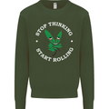 Rolling Funny Bong Weed Cannabis Drugs Mens Sweatshirt Jumper Forest Green