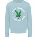 Rolling Funny Bong Weed Cannabis Drugs Mens Sweatshirt Jumper Light Blue