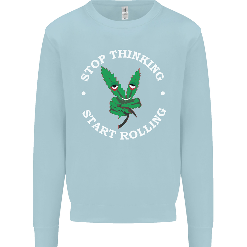 Rolling Funny Bong Weed Cannabis Drugs Mens Sweatshirt Jumper Light Blue