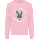 Rolling Funny Bong Weed Cannabis Drugs Mens Sweatshirt Jumper Light Pink
