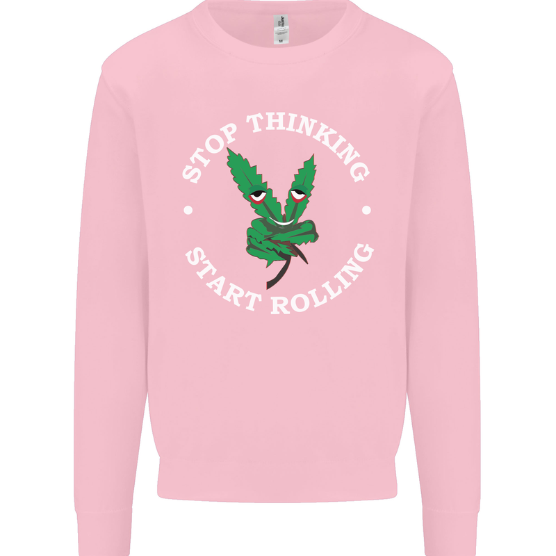 Rolling Funny Bong Weed Cannabis Drugs Mens Sweatshirt Jumper Light Pink