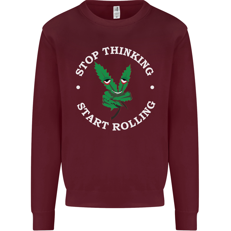 Rolling Funny Bong Weed Cannabis Drugs Mens Sweatshirt Jumper Maroon