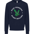 Rolling Funny Bong Weed Cannabis Drugs Mens Sweatshirt Jumper Navy Blue