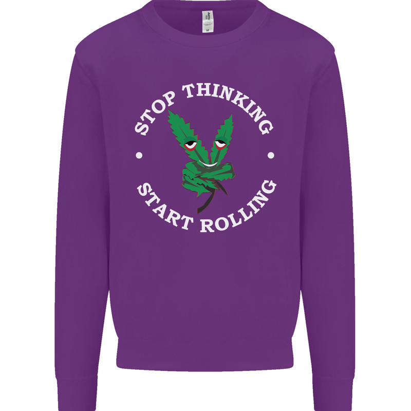 Rolling Funny Bong Weed Cannabis Drugs Mens Sweatshirt Jumper Purple