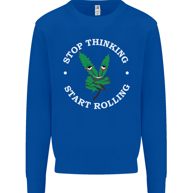 Rolling Funny Bong Weed Cannabis Drugs Mens Sweatshirt Jumper Royal Blue