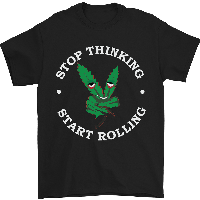Rolling Funny Bong Weed Cannabis Drugs Mens T-Shirt Cotton Gildan Black
