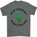 Rolling Funny Bong Weed Cannabis Drugs Mens T-Shirt Cotton Gildan Charcoal