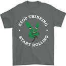 Rolling Funny Bong Weed Cannabis Drugs Mens T-Shirt Cotton Gildan Charcoal