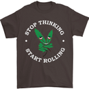 Rolling Funny Bong Weed Cannabis Drugs Mens T-Shirt Cotton Gildan Dark Chocolate