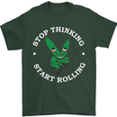 Rolling Funny Bong Weed Cannabis Drugs Mens T-Shirt Cotton Gildan Forest Green