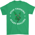 Rolling Funny Bong Weed Cannabis Drugs Mens T-Shirt Cotton Gildan Irish Green