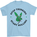 Rolling Funny Bong Weed Cannabis Drugs Mens T-Shirt Cotton Gildan Light Blue
