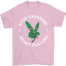 Rolling Funny Bong Weed Cannabis Drugs Mens T-Shirt Cotton Gildan Light Pink