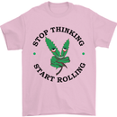 Rolling Funny Bong Weed Cannabis Drugs Mens T-Shirt Cotton Gildan Light Pink