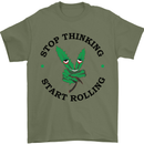 Rolling Funny Bong Weed Cannabis Drugs Mens T-Shirt Cotton Gildan Military Green