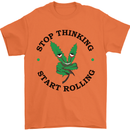 Rolling Funny Bong Weed Cannabis Drugs Mens T-Shirt Cotton Gildan Orange