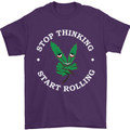Rolling Funny Bong Weed Cannabis Drugs Mens T-Shirt Cotton Gildan Purple