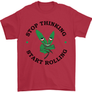 Rolling Funny Bong Weed Cannabis Drugs Mens T-Shirt Cotton Gildan Red