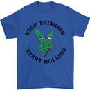 Rolling Funny Bong Weed Cannabis Drugs Mens T-Shirt Cotton Gildan Royal Blue