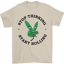 Rolling Funny Bong Weed Cannabis Drugs Mens T-Shirt Cotton Gildan Sand