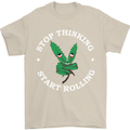 Rolling Funny Bong Weed Cannabis Drugs Mens T-Shirt Cotton Gildan Sand
