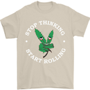 Rolling Funny Bong Weed Cannabis Drugs Mens T-Shirt Cotton Gildan Sand