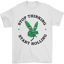 Rolling Funny Bong Weed Cannabis Drugs Mens T-Shirt Cotton Gildan White