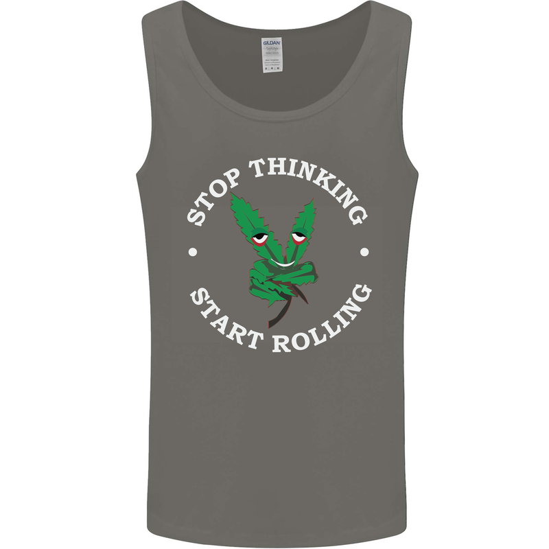 Rolling Funny Bong Weed Cannabis Drugs Mens Vest Tank Top Charcoal
