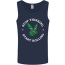 Rolling Funny Bong Weed Cannabis Drugs Mens Vest Tank Top Navy Blue