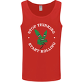 Rolling Funny Bong Weed Cannabis Drugs Mens Vest Tank Top Red
