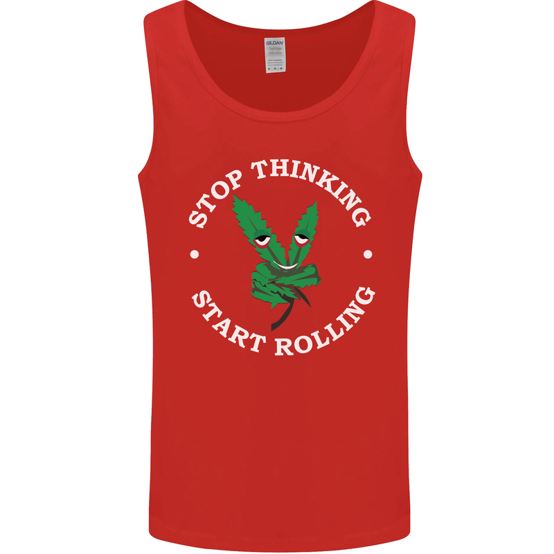 Rolling Funny Bong Weed Cannabis Drugs Mens Vest Tank Top Red